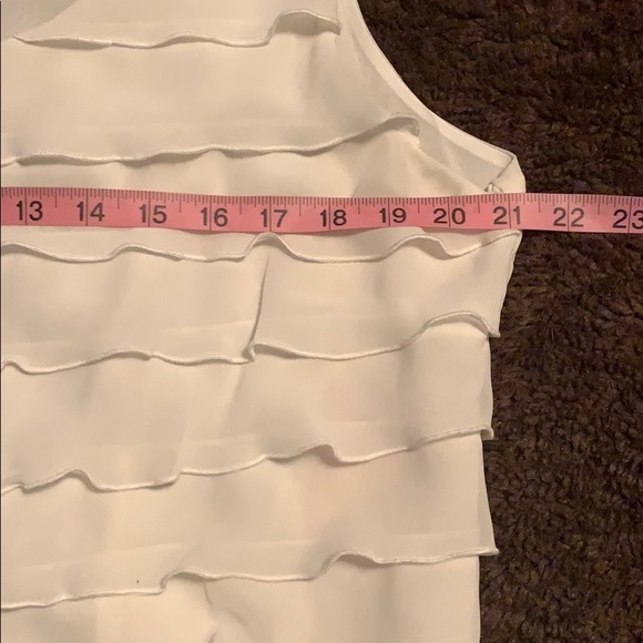 White Ruffle Sleeveless Blouse - Picture 7 of 10